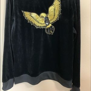 INC International Concepts Sweaters - mens hawk sequin embroidered black velvet sweater INC International Concepts Sweaters - mens hawk sequin embroidered black velvet sweater